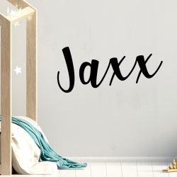Hippe Naamsticker op de muur van een kinderkamer